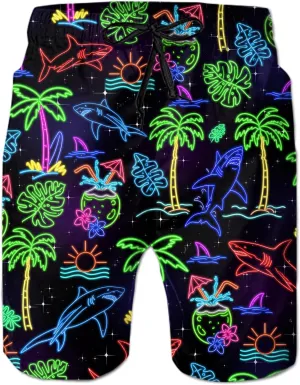 Ahegao Men's Swim Trunks Quick Dry 3D Printed Beach Board Shorts with Pockets Cool Mesh Lining Bathing Suits