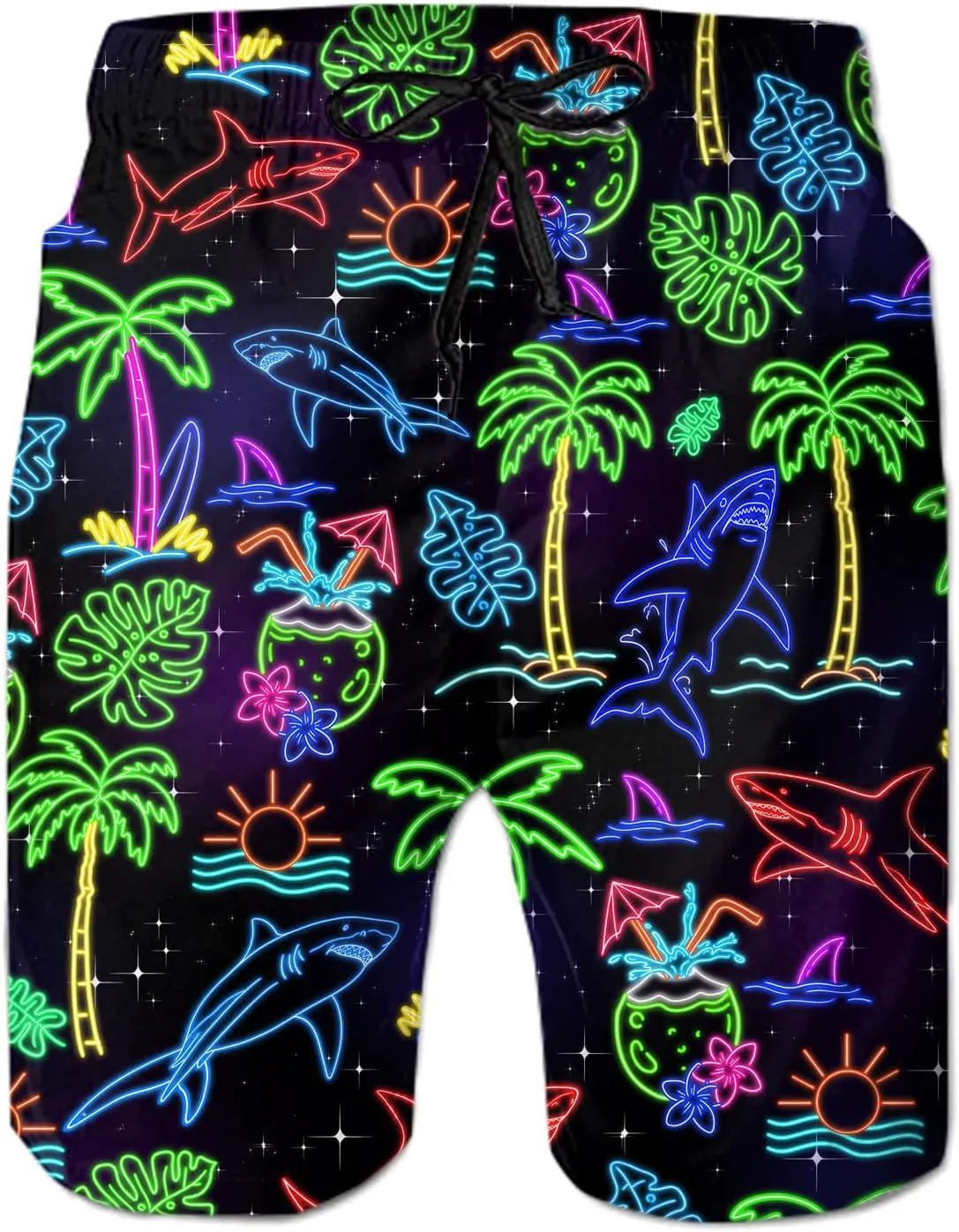 Ahegao Men's Swim Trunks Quick Dry 3D Printed Beach Board Shorts with Pockets Cool Mesh Lining Bathing Suits