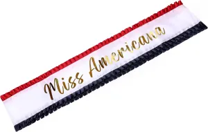 ASVP Shop Miss Americana Sash with Red and Blue Frills - Halloween Costume Party Tour Outfit