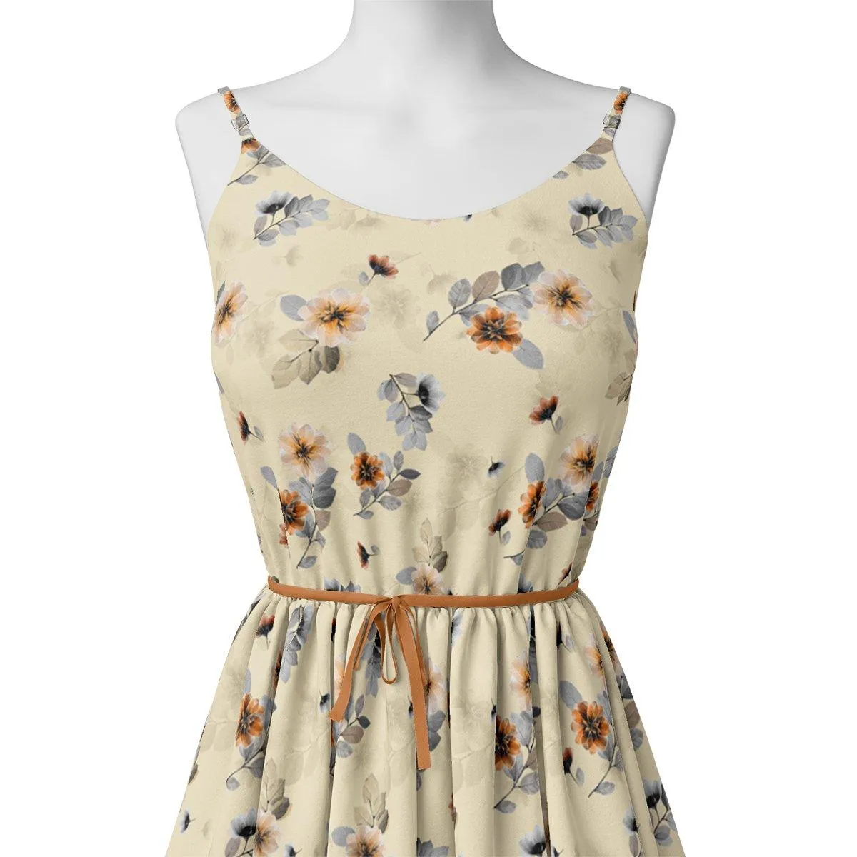 Beautiful Anemone Flower Bunch Digital Printed Fabric - Crepe