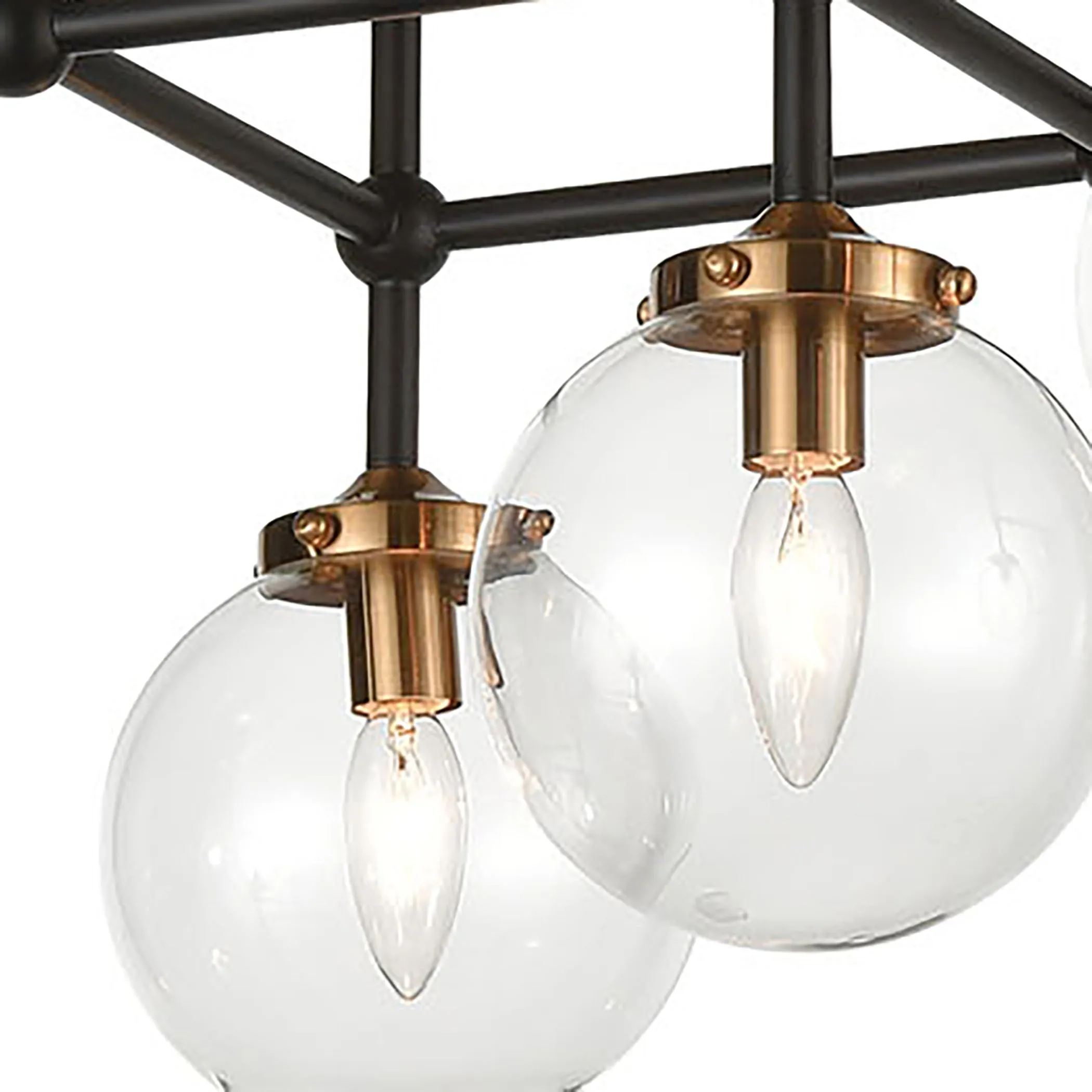 Boudreaux 42" 8 Light Semi Flush Mount in Antique Gold