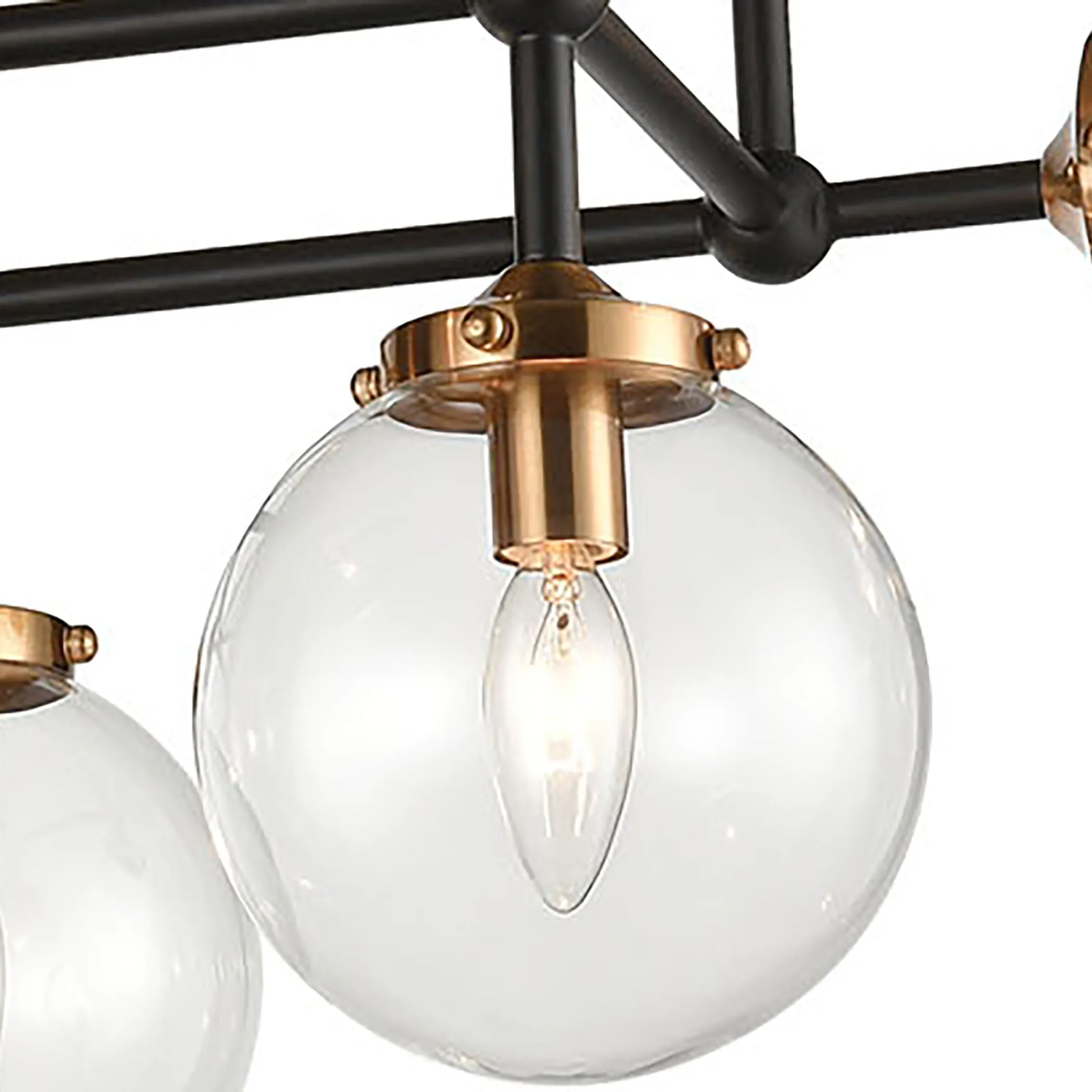 Boudreaux 42" 8 Light Semi Flush Mount in Antique Gold