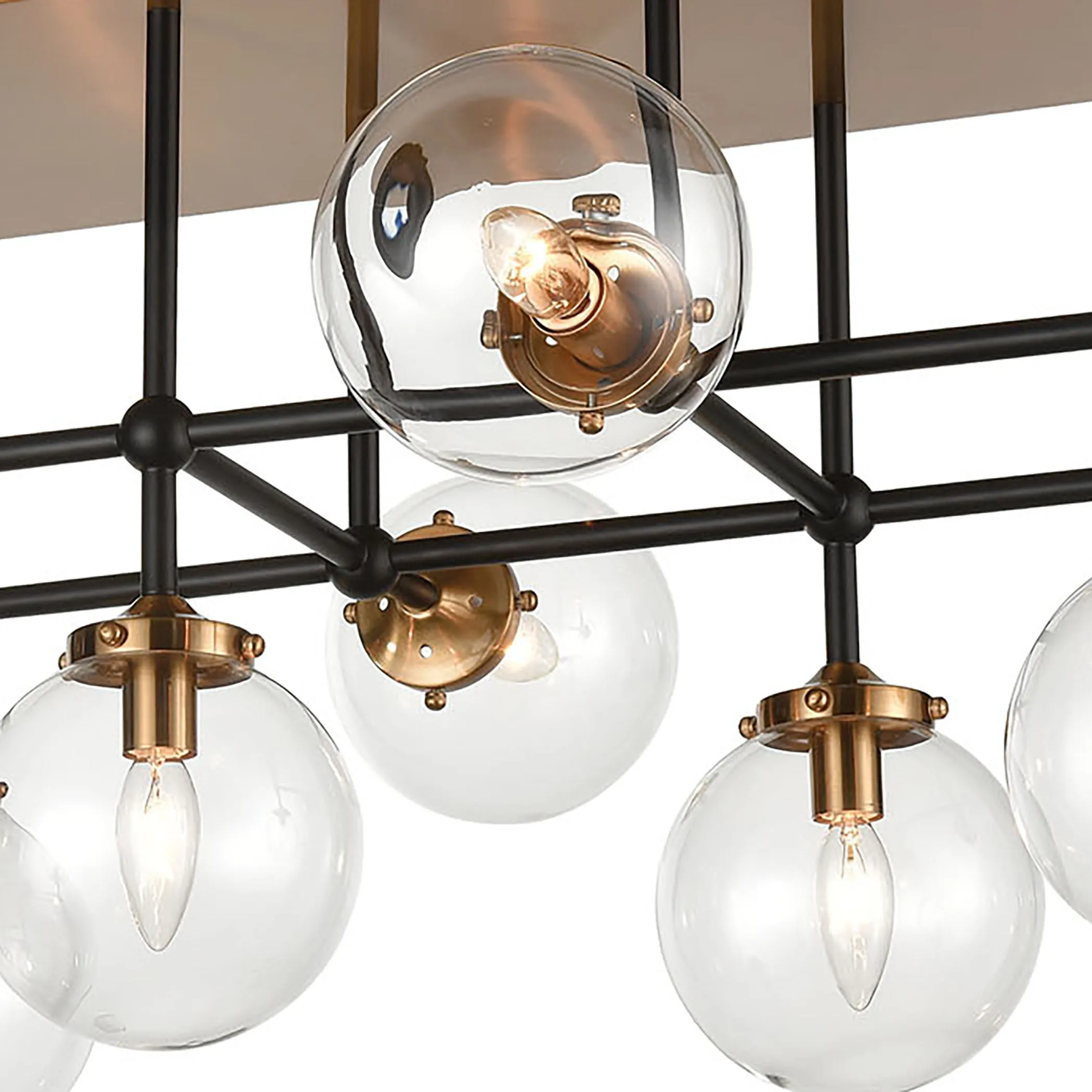 Boudreaux 42" 8 Light Semi Flush Mount in Antique Gold