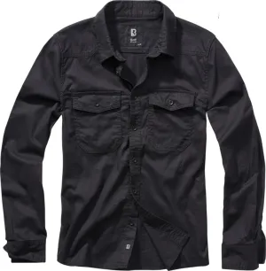 Brandit Flanell Long Sleeve Shirt, Black