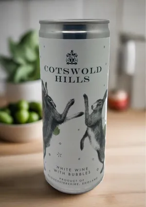 Cotswold Hills White wine with bubbles 250ml can 12% Vol