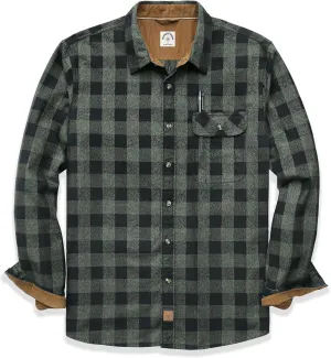 Dubinik? Mens Flannel Shirts Long Sleeve Flannel Shirt for Men Casual Button Down Brushed 100% Cotton Shirt