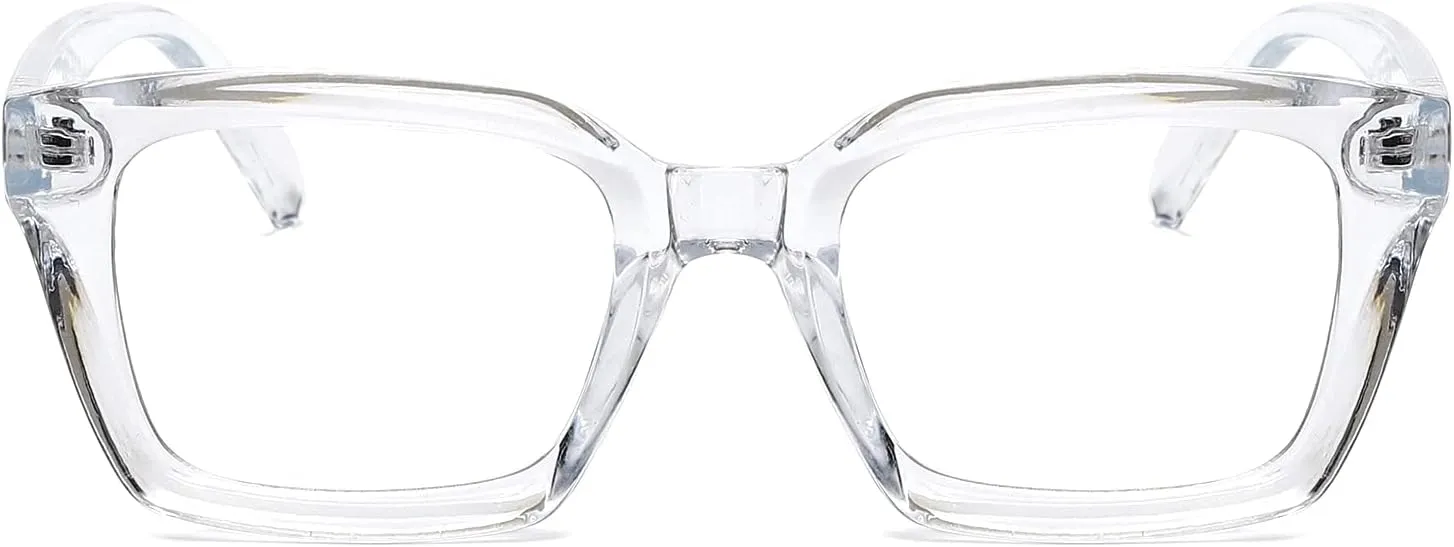 EYLRIM Classic Thick Square Frame Clear Lens Glasses for Women Men Non Prescription Eyeglasses