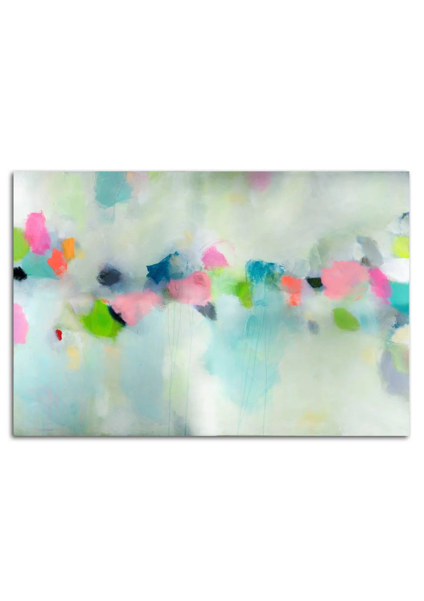 Large Abstract Print from canvas painting giclee Blue painting with green - modern Painting wall art prints by Camilo Mattis