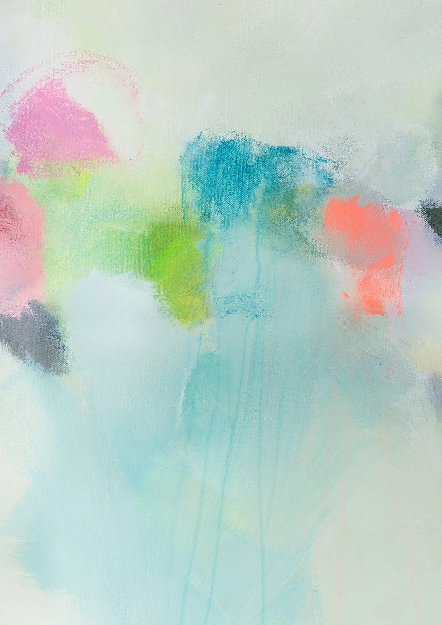 Large Abstract Print from canvas painting giclee Blue painting with green - modern Painting wall art prints by Camilo Mattis