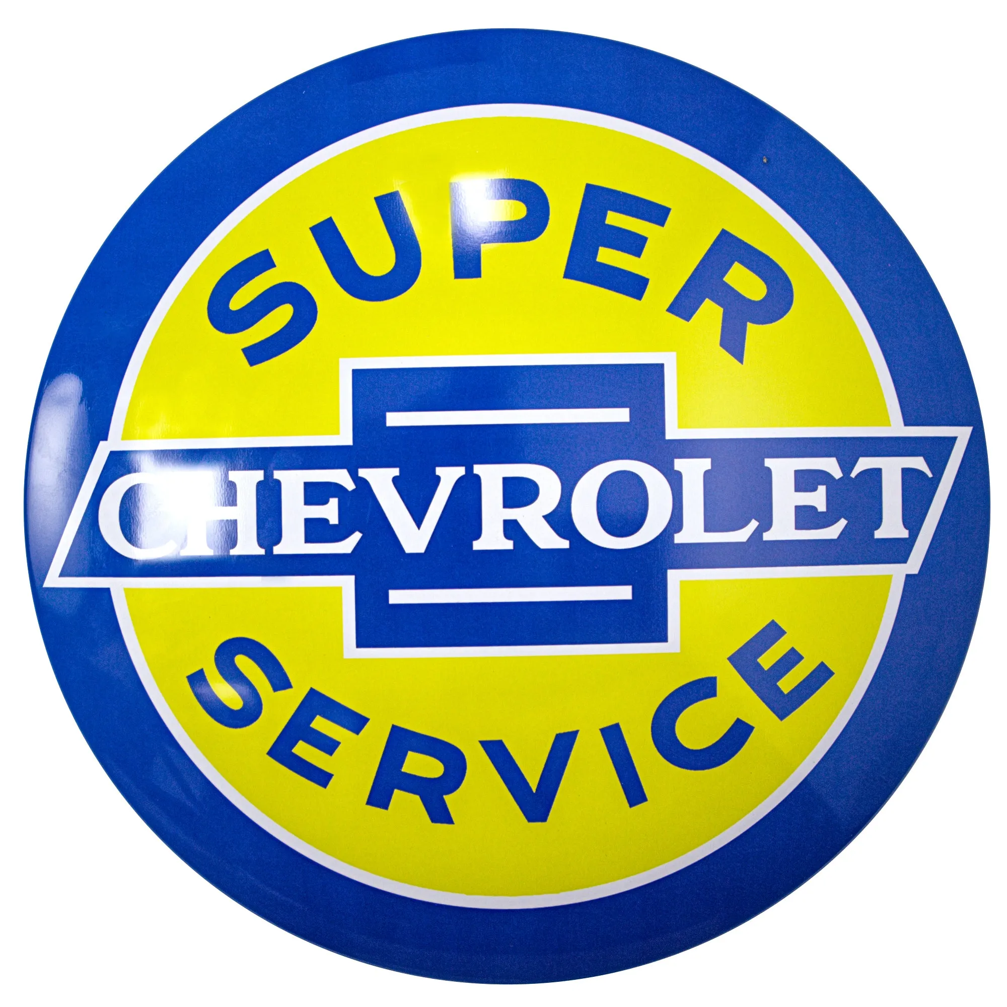Licensed Chevrolet Super Service 15" Dome Metal Sign