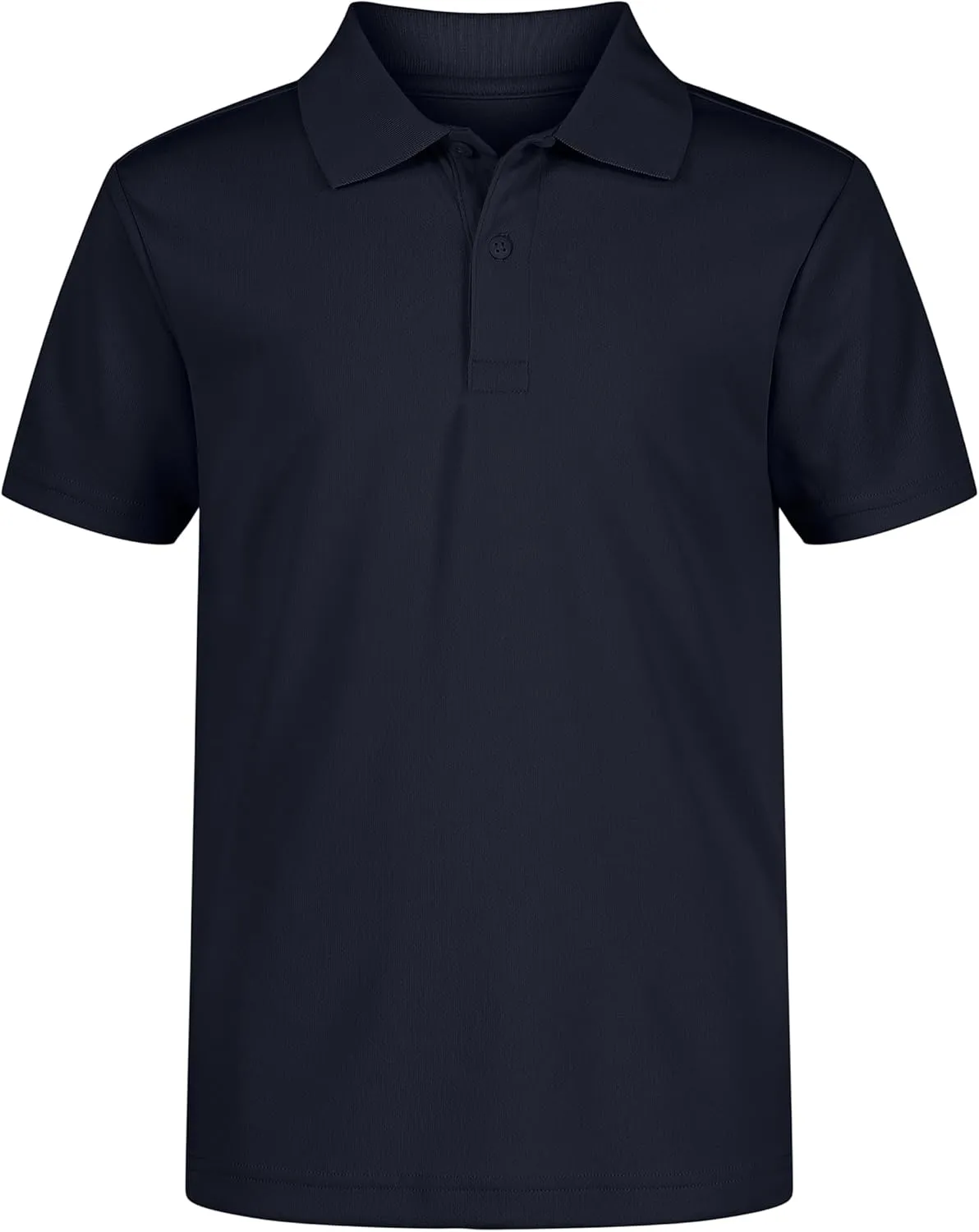Nautica Boys' School Uniform Short Sleeve Polo Shirt, Button Closure, Moisture Wicking Performance Material