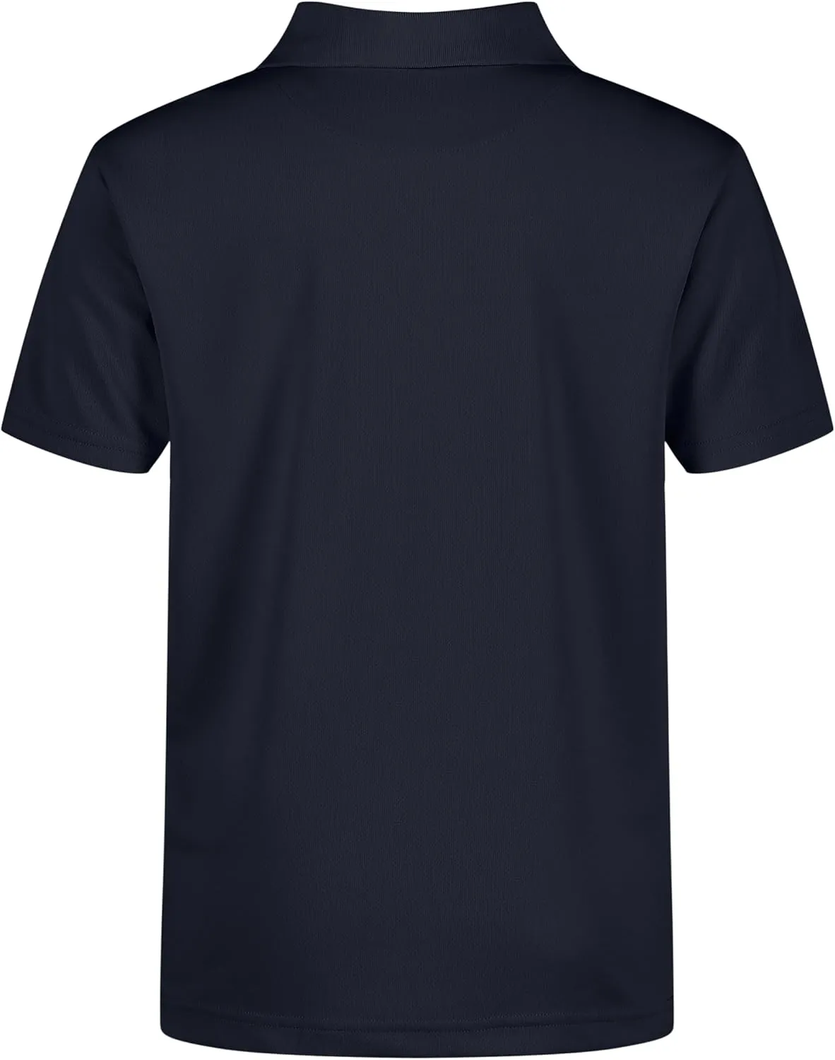 Nautica Boys' School Uniform Short Sleeve Polo Shirt, Button Closure, Moisture Wicking Performance Material