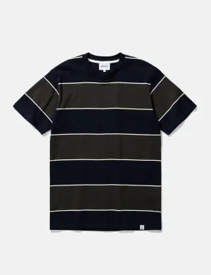 Norse Projects Johannes 3 Stripe T-Shirt - Beech Green