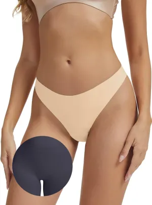 Seamless No Camel Proof Thongs Mid Waist No Show Invisible Panties Camel Concealer Underwear for Women