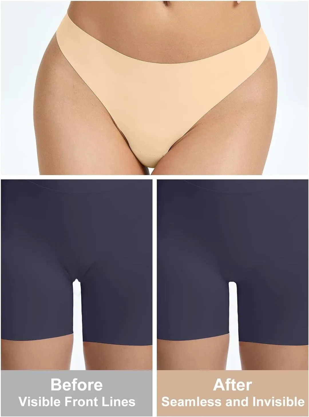 Seamless No Camel Proof Thongs Mid Waist No Show Invisible Panties Camel Concealer Underwear for Women